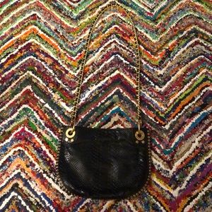 Rebecca Minkoff Black/Gold Fo-Croc Crossbody